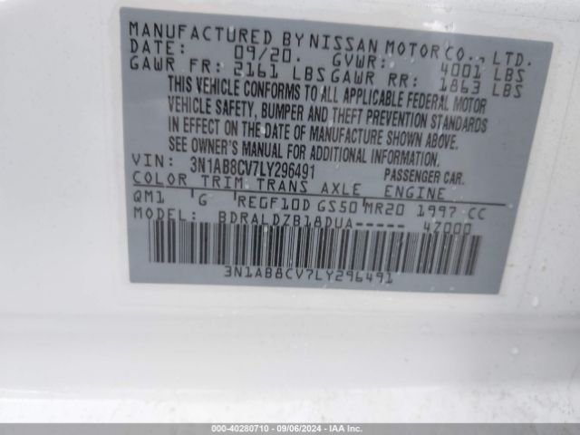 Photo 8 VIN: 3N1AB8CV7LY296491 - NISSAN SENTRA 