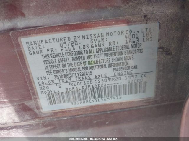 Photo 8 VIN: 3N1AB8CV7LY297415 - NISSAN SENTRA 