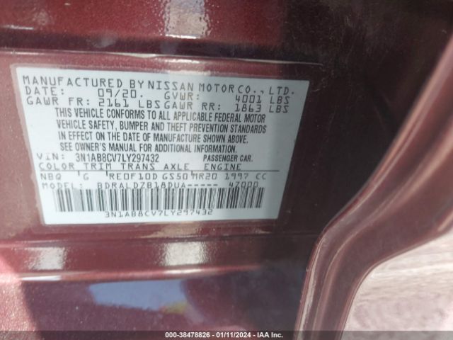 Photo 8 VIN: 3N1AB8CV7LY297432 - NISSAN SENTRA 