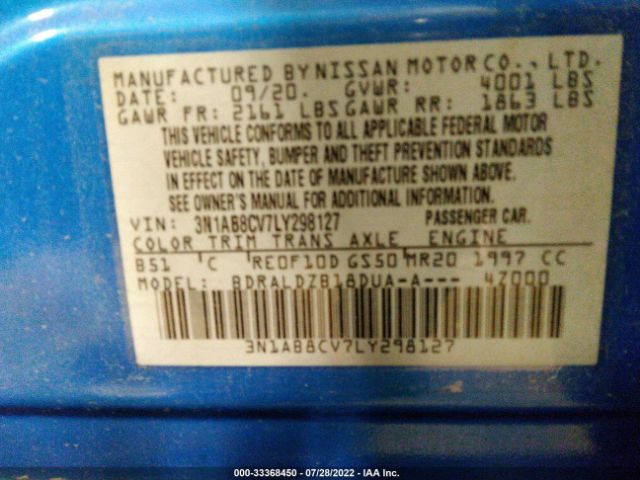 Photo 8 VIN: 3N1AB8CV7LY298127 - NISSAN SENTRA 