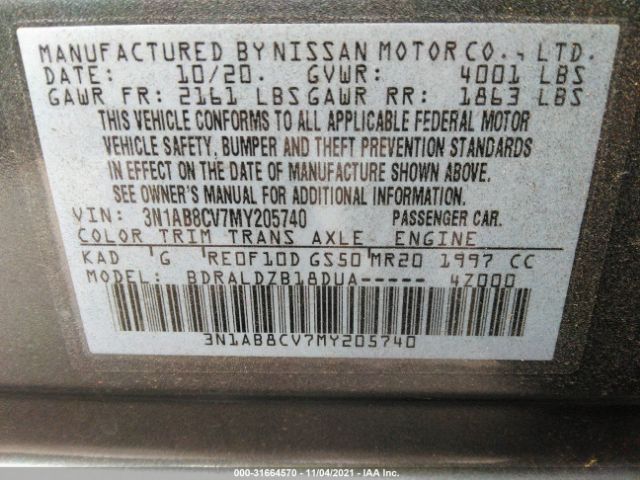 Photo 8 VIN: 3N1AB8CV7MY205740 - NISSAN SENTRA 