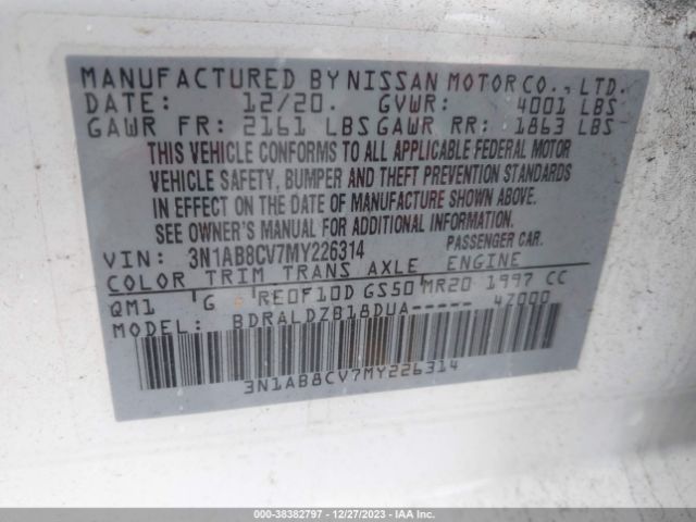 Photo 8 VIN: 3N1AB8CV7MY226314 - NISSAN SENTRA 