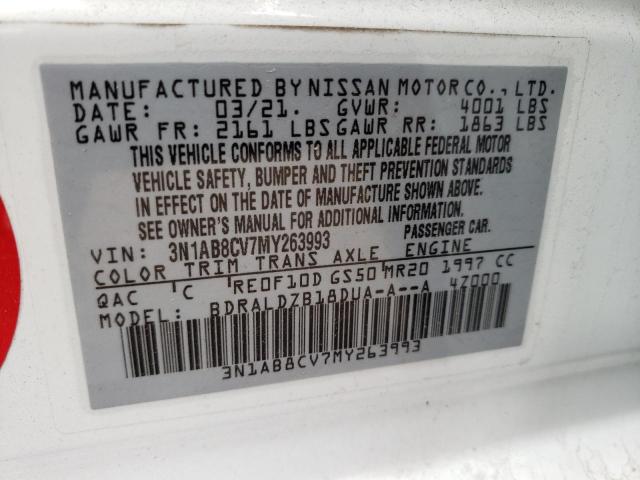 Photo 9 VIN: 3N1AB8CV7MY263993 - NISSAN SENTRA SV 