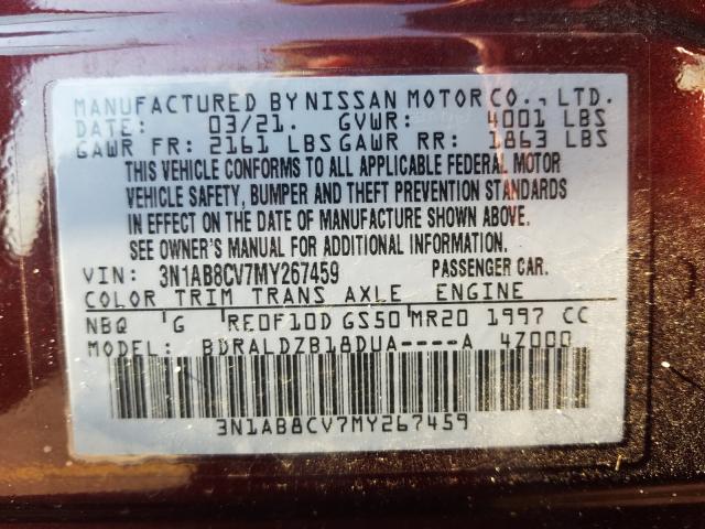 Photo 9 VIN: 3N1AB8CV7MY267459 - NISSAN SENTRA SV 