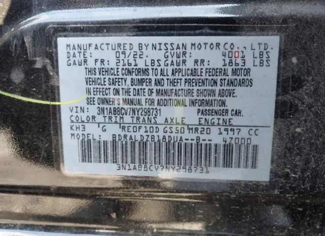 Photo 8 VIN: 3N1AB8CV7NY298731 - NISSAN SENTRA 