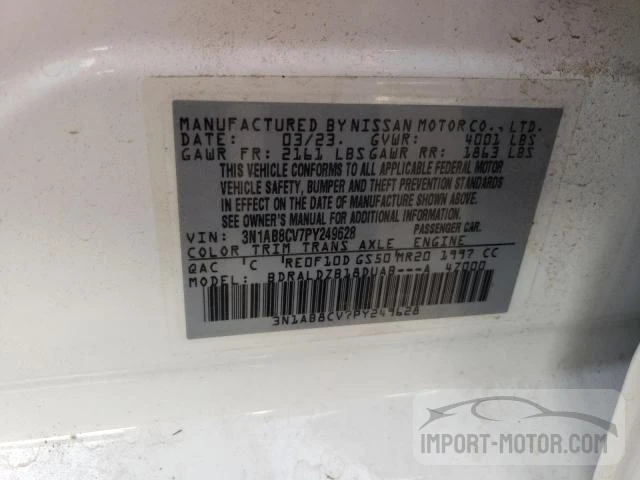 Photo 11 VIN: 3N1AB8CV7PY249628 - NISSAN SENTRA 