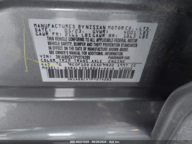 Photo 8 VIN: 3N1AB8CV7PY274285 - NISSAN SENTRA 