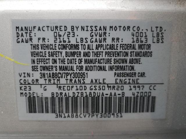 Photo 11 VIN: 3N1AB8CV7PY300951 - NISSAN SENTRA SV 