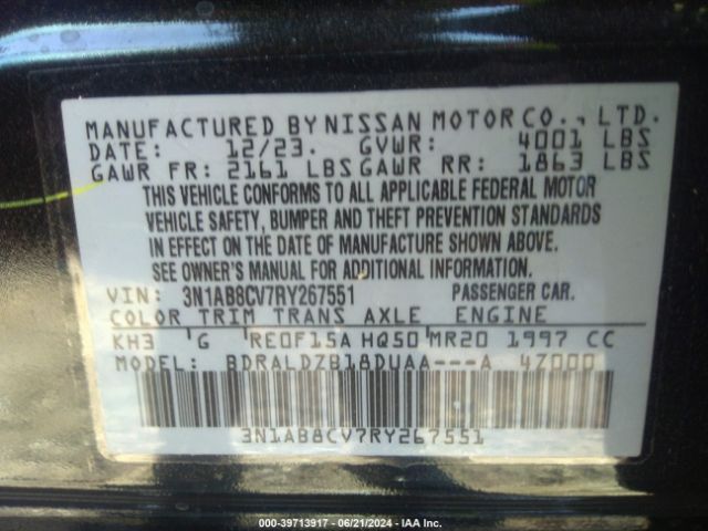 Photo 8 VIN: 3N1AB8CV7RY267551 - NISSAN SENTRA 