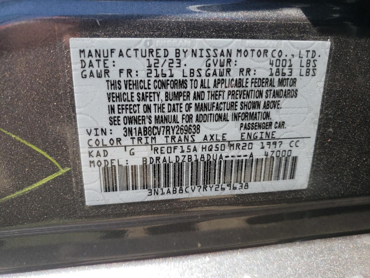 Photo 11 VIN: 3N1AB8CV7RY269638 - NISSAN SENTRA 