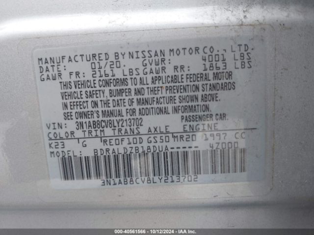 Photo 8 VIN: 3N1AB8CV8LY213702 - NISSAN SENTRA 