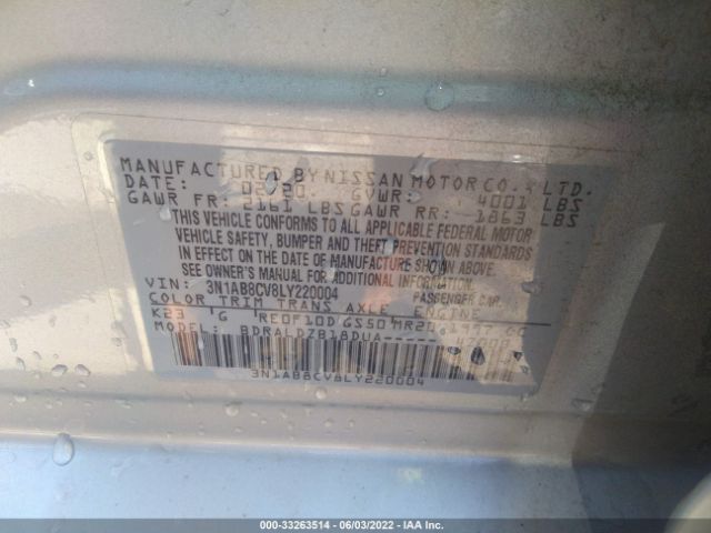 Photo 8 VIN: 3N1AB8CV8LY220004 - NISSAN SENTRA 