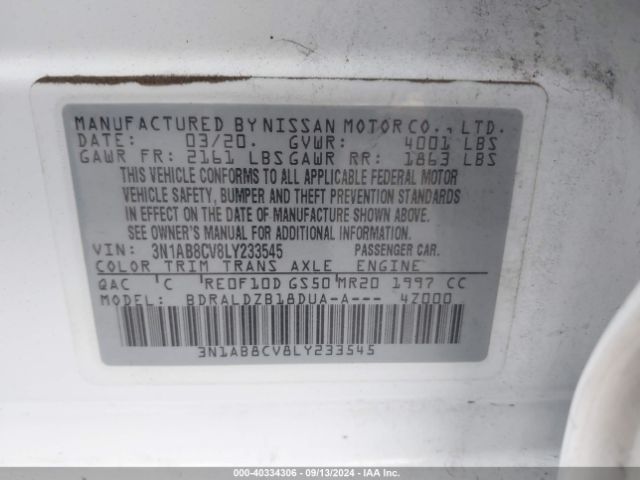 Photo 8 VIN: 3N1AB8CV8LY233545 - NISSAN SENTRA 