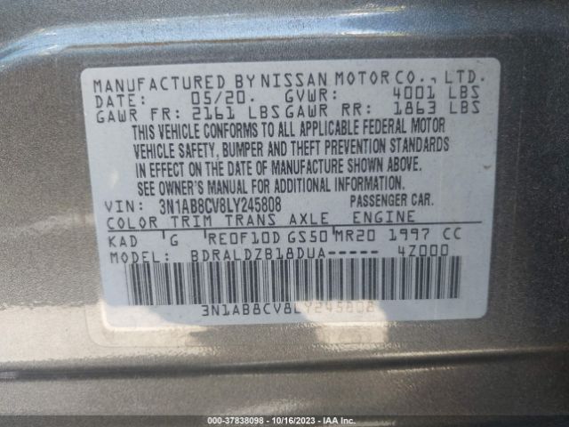 Photo 8 VIN: 3N1AB8CV8LY245808 - NISSAN SENTRA 