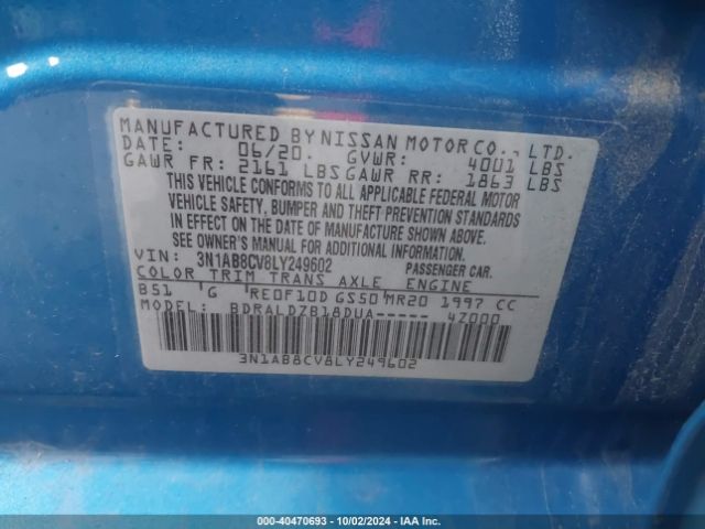 Photo 8 VIN: 3N1AB8CV8LY249602 - NISSAN SENTRA 