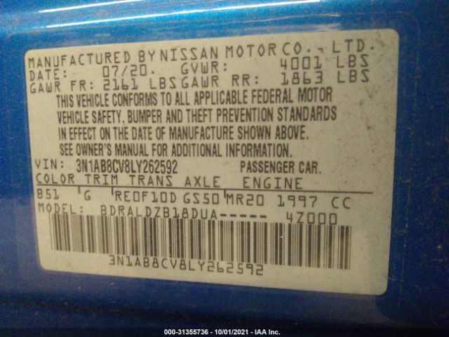 Photo 8 VIN: 3N1AB8CV8LY262592 - NISSAN SENTRA 