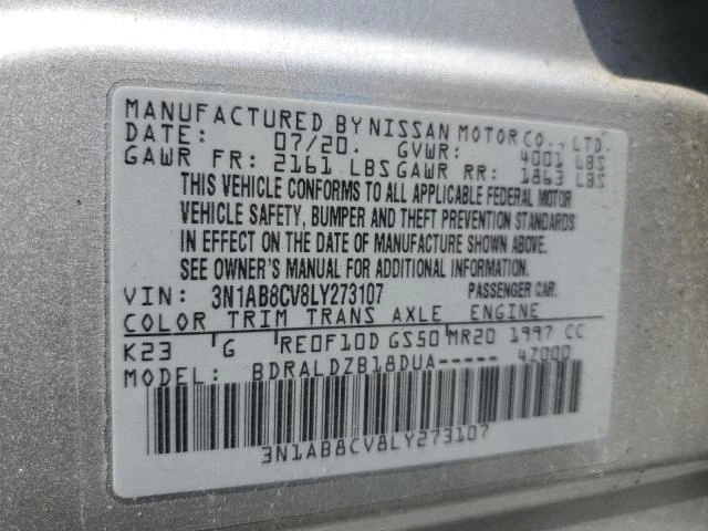 Photo 11 VIN: 3N1AB8CV8LY273107 - NISSAN SENTRA 