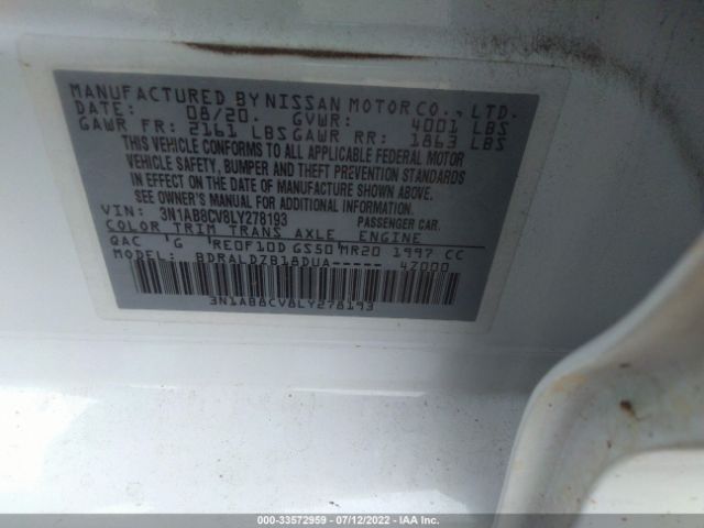 Photo 8 VIN: 3N1AB8CV8LY278193 - NISSAN SENTRA 