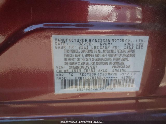 Photo 8 VIN: 3N1AB8CV8LY279327 - NISSAN SENTRA 