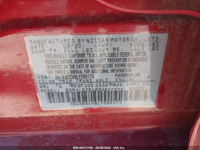 Photo 8 VIN: 3N1AB8CV8LY288173 - NISSAN SENTRA 