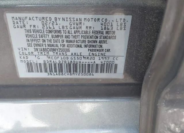 Photo 8 VIN: 3N1AB8CV8MY250086 - NISSAN SENTRA 