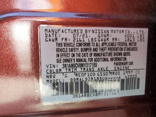 Photo 11 VIN: 3N1AB8CV8MY317169 - NISSAN SENTRA SV 