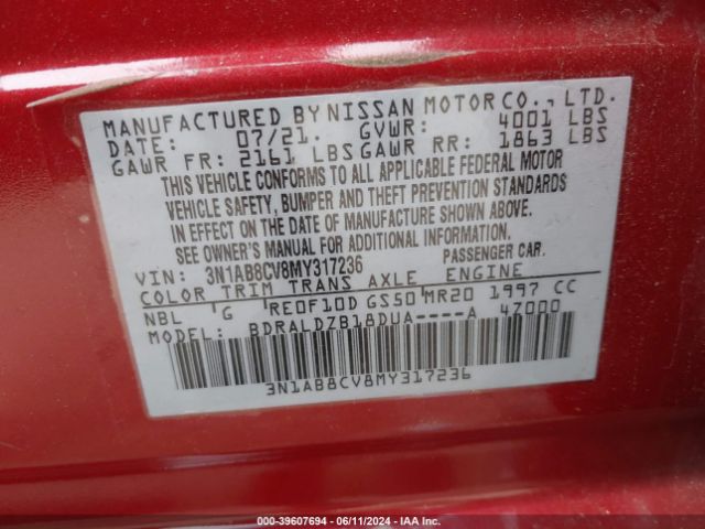 Photo 8 VIN: 3N1AB8CV8MY317236 - NISSAN SENTRA 