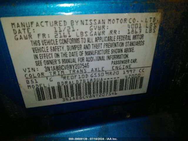 Photo 8 VIN: 3N1AB8CV8NY207546 - NISSAN SENTRA 