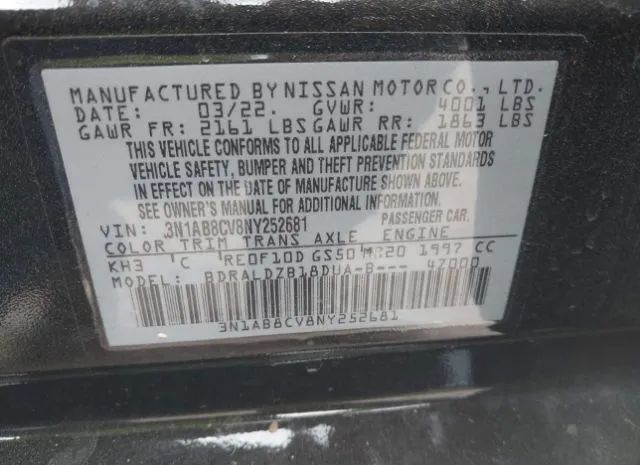 Photo 8 VIN: 3N1AB8CV8NY252681 - NISSAN SENTRA 