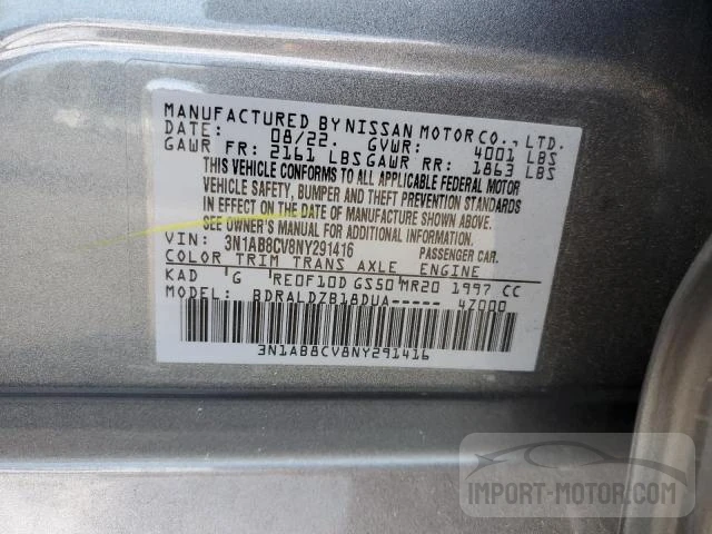 Photo 11 VIN: 3N1AB8CV8NY291416 - NISSAN SENTRA 