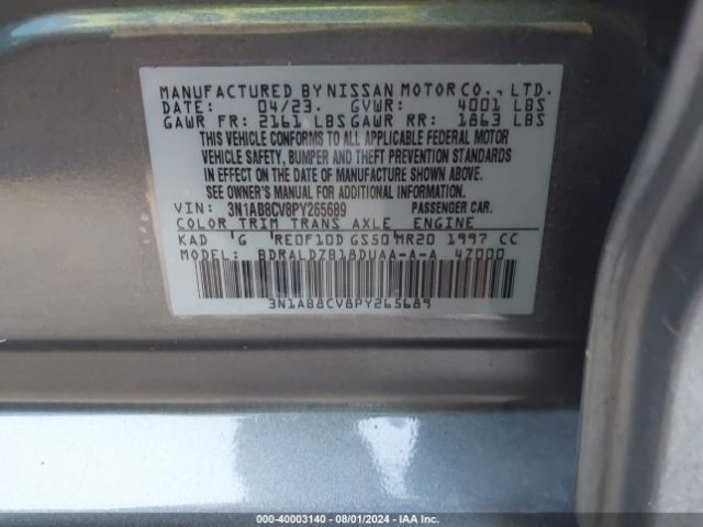 Photo 8 VIN: 3N1AB8CV8PY265689 - NISSAN SENTRA 