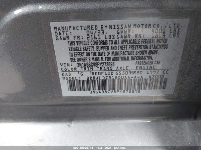 Photo 8 VIN: 3N1AB8CV8PY272898 - NISSAN SENTRA 