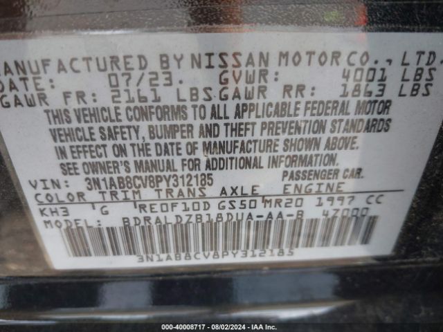 Photo 8 VIN: 3N1AB8CV8PY312185 - NISSAN SENTRA 