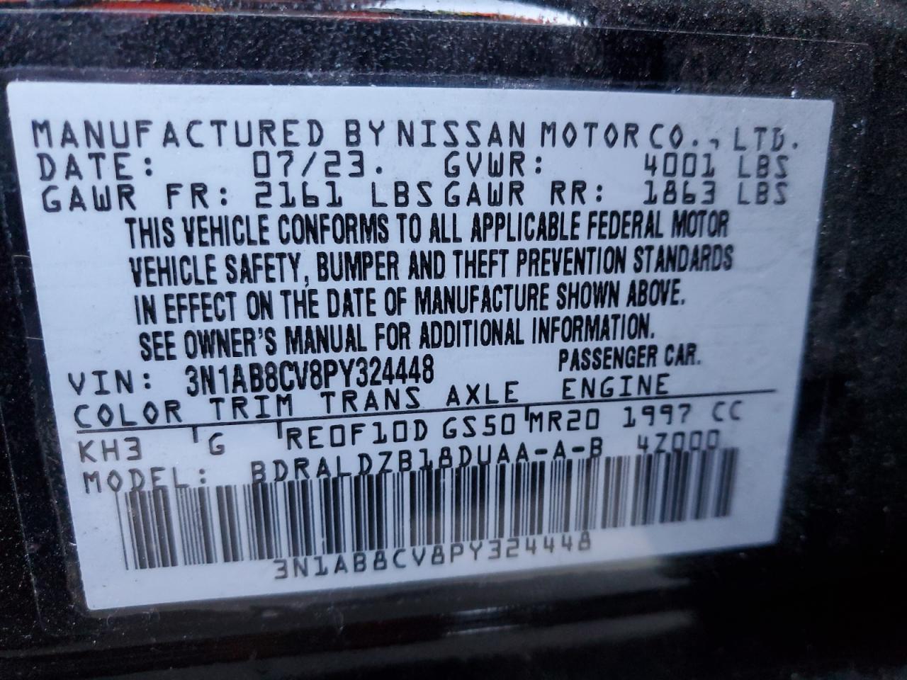 Photo 11 VIN: 3N1AB8CV8PY324448 - NISSAN SENTRA 