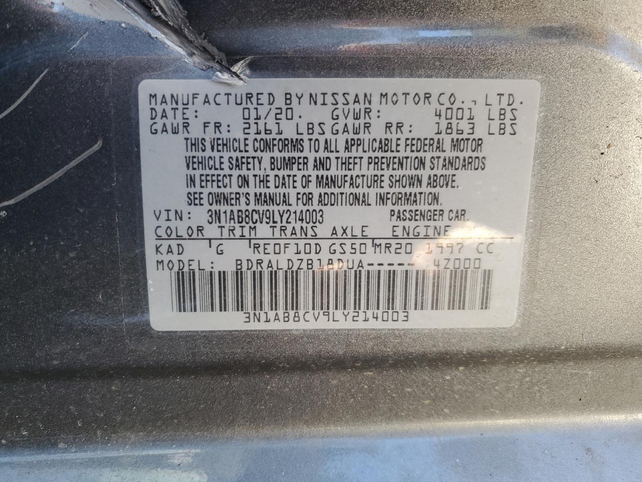 Photo 11 VIN: 3N1AB8CV9LY214003 - NISSAN SENTRA 