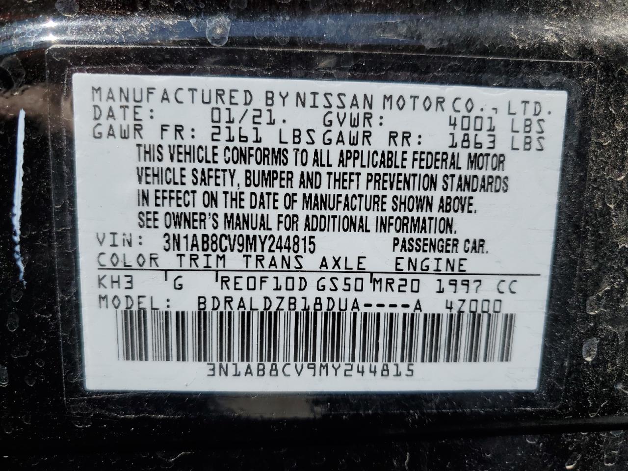 Photo 11 VIN: 3N1AB8CV9MY244815 - NISSAN SENTRA 