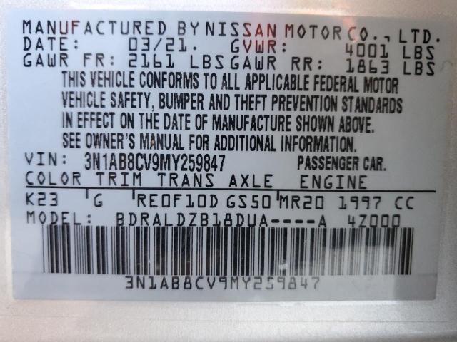 Photo 11 VIN: 3N1AB8CV9MY259847 - NISSAN SENTRA SV 