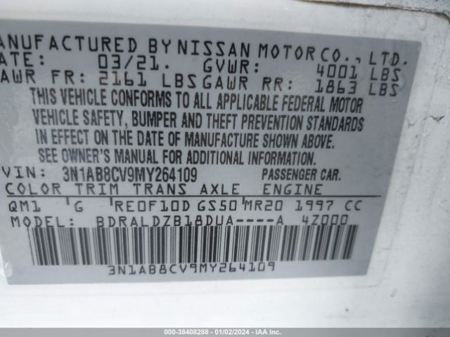 Photo 8 VIN: 3N1AB8CV9MY264109 - NISSAN SENTRA 