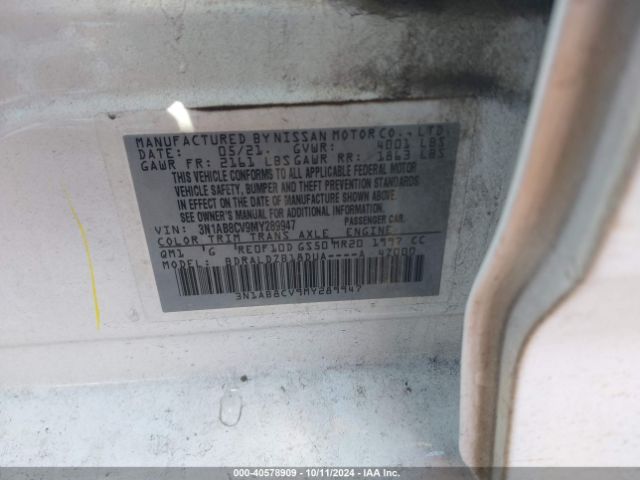 Photo 8 VIN: 3N1AB8CV9MY289947 - NISSAN SENTRA 