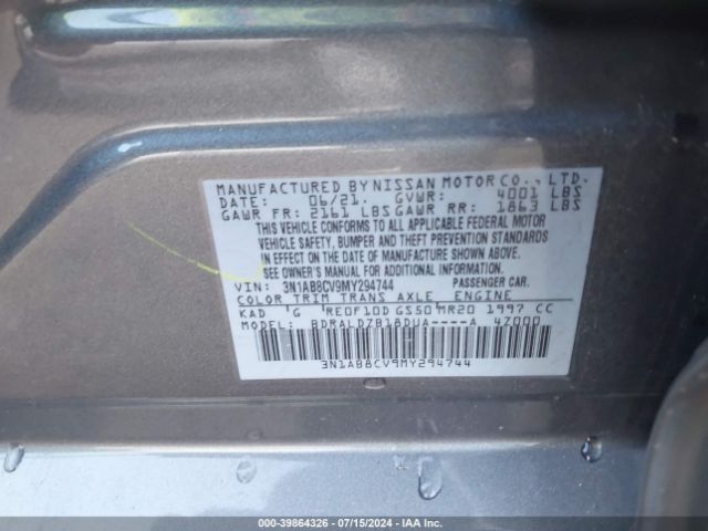 Photo 8 VIN: 3N1AB8CV9MY294744 - NISSAN SENTRA 