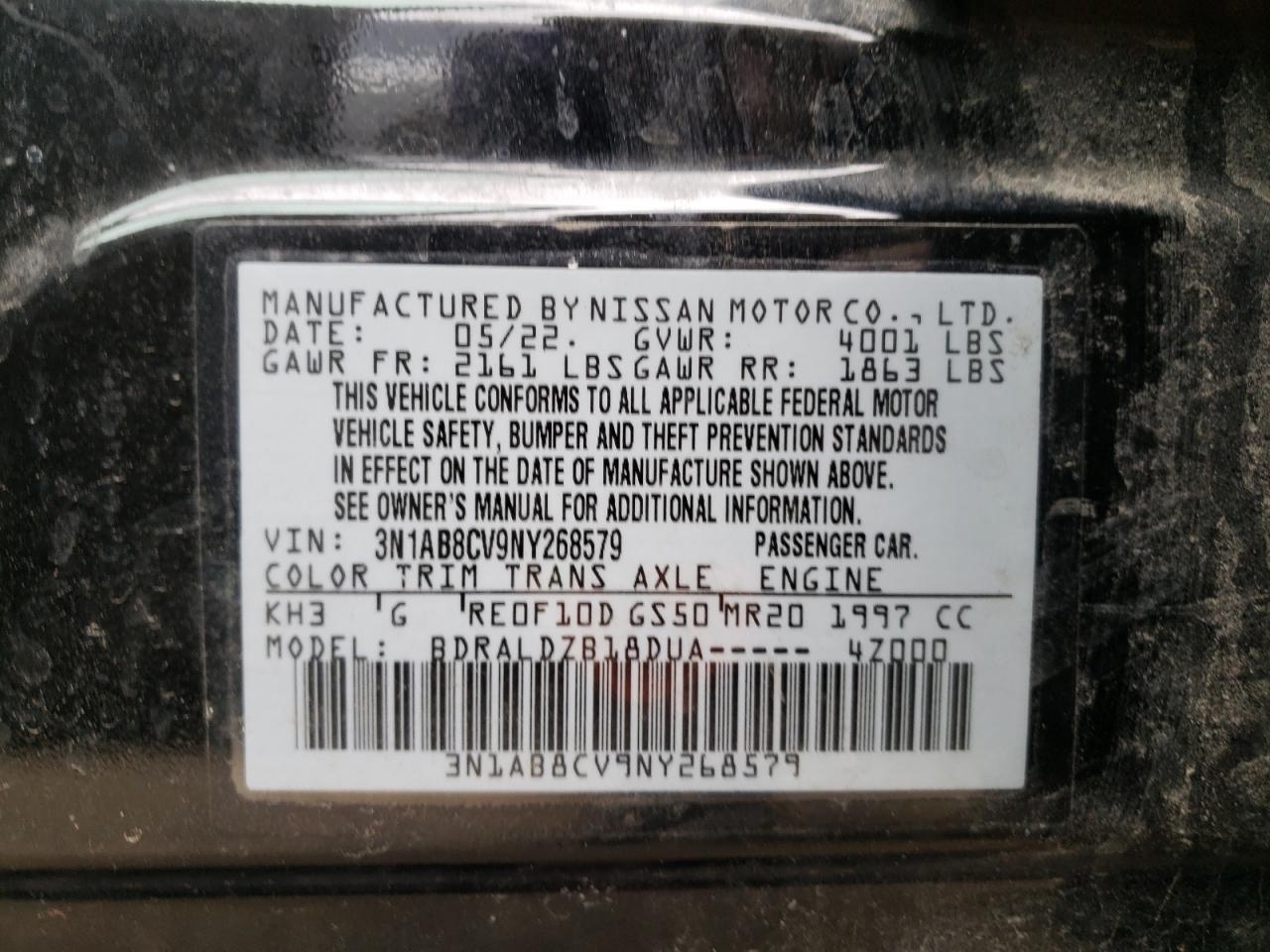 Photo 12 VIN: 3N1AB8CV9NY268579 - NISSAN SENTRA 