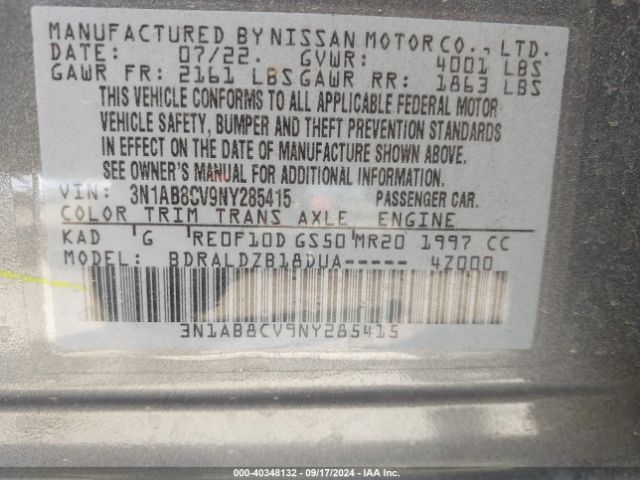 Photo 8 VIN: 3N1AB8CV9NY285415 - NISSAN SENTRA 