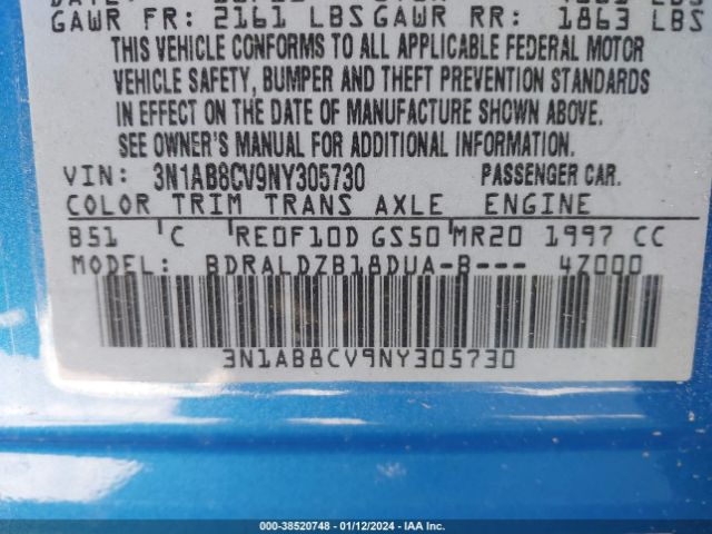 Photo 8 VIN: 3N1AB8CV9NY305730 - NISSAN SENTRA 