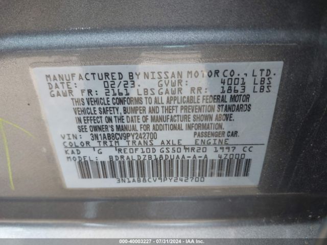 Photo 8 VIN: 3N1AB8CV9PY242700 - NISSAN SENTRA 