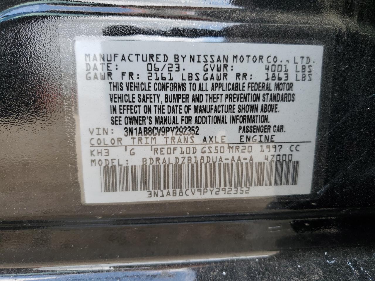 Photo 11 VIN: 3N1AB8CV9PY292352 - NISSAN SENTRA 