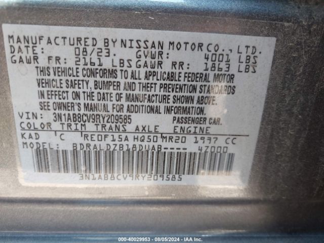 Photo 8 VIN: 3N1AB8CV9RY209585 - NISSAN SENTRA 