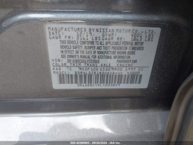 Photo 8 VIN: 3N1AB8CVXLY203849 - NISSAN SENTRA 