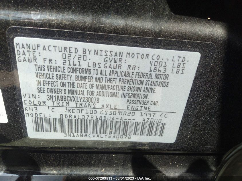 Photo 8 VIN: 3N1AB8CVXLY230078 - NISSAN SENTRA 