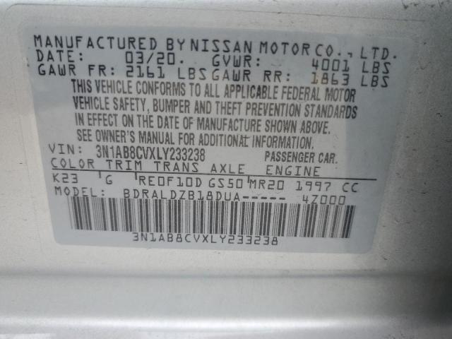 Photo 11 VIN: 3N1AB8CVXLY233238 - NISSAN SENTRA 