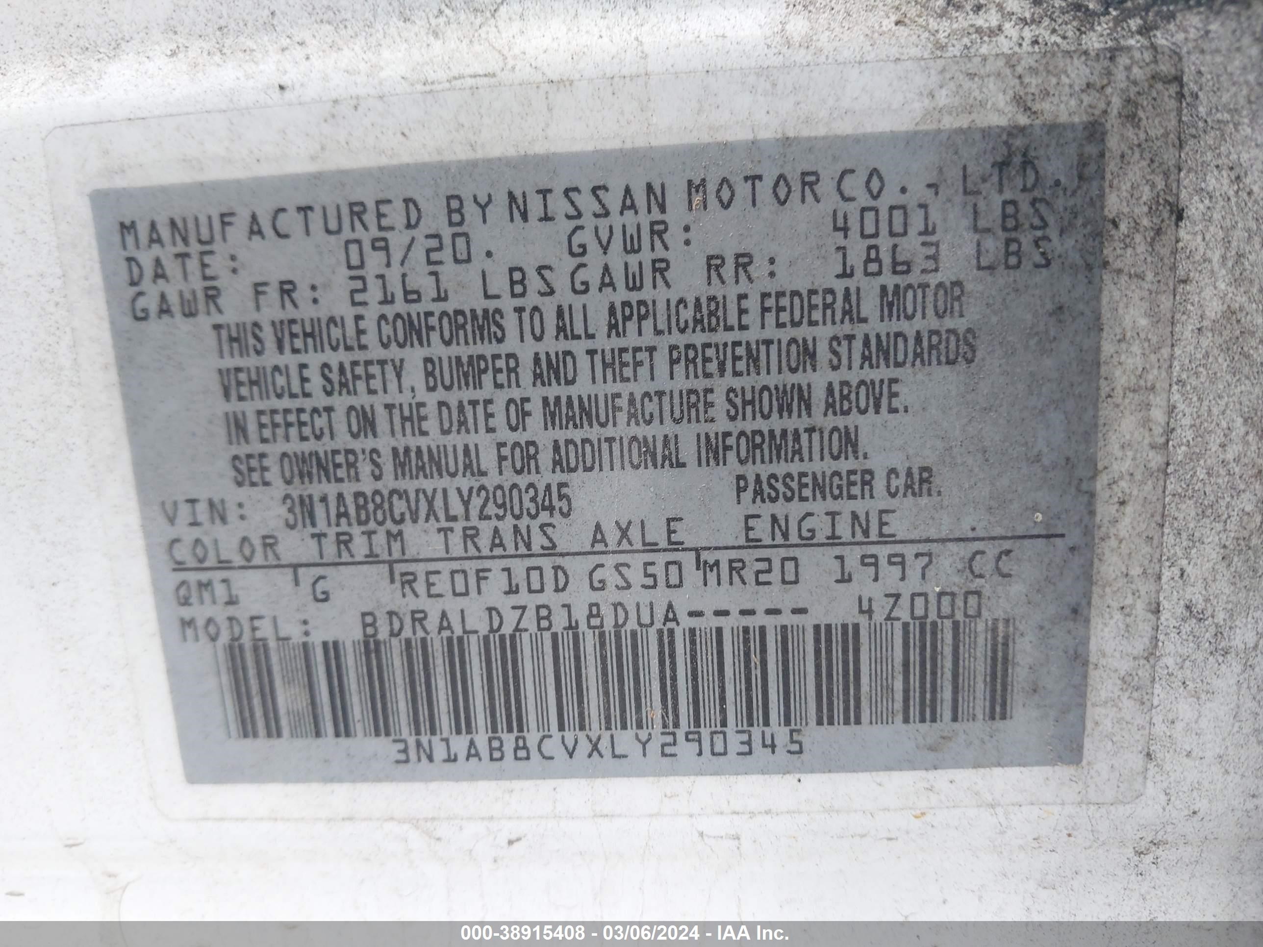 Photo 8 VIN: 3N1AB8CVXLY290345 - NISSAN SENTRA 